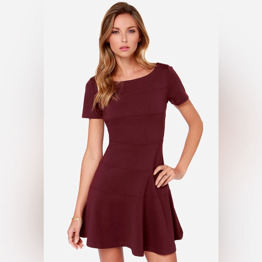 Black Swan Wind Burgundy Dress